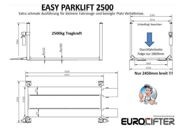 Parklift Typ XS 2500 extra schmal
